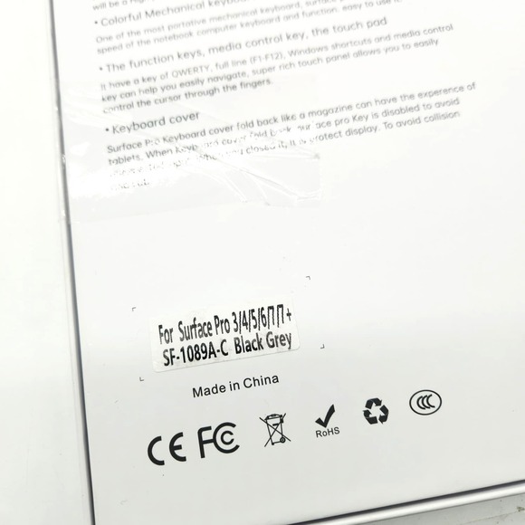 Type Cover Keyboard for Surface Pro 7+/7/6/5/4/3 Wireless 12.3" Black No Backlit - Picture 9 of 15